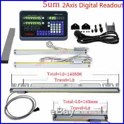 10 40 2 Axis Digital Readout TTL Linear Glass Scale Mill DRO Kit 250&1000mm US