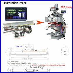 10 40 2 Axis Digital Readout TTL Linear Glass Scale Mill DRO Kit 250&1000mm US