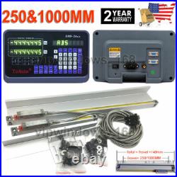 10'' 40'' Linear Scales 2 Axis DRO Kit 5um Digital Readout 250mm+1000mm US Stock