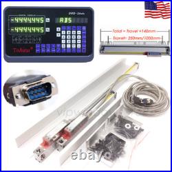 10'' 40'' Linear Scales 2 Axis DRO Kit 5um Digital Readout 250mm+1000mm US Stock