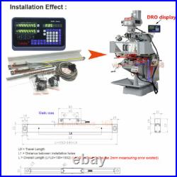 10''&48'' Linear Scales 2Axis DRO Digital Readout Full Kit for Mill Bridgeport