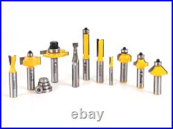 10 Bit Router Bit Set 1/2 & 1/4 Shank Yonico 17100