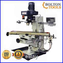 10 x 48 Vertical Knee Milling Machine Mill Drill with Power Feed and DRO