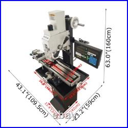 110V 1100W Metal Milling Drilling Machine R8 with Power Feed and Grating Ruler