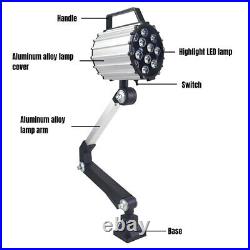 12W LED Lathe Lamp Adjustable Arm Flexible Working Light For CNC Milling Machine