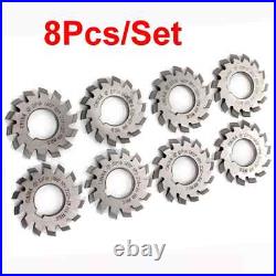 14.5° Involute Gear Cutter DP8 DP10 DP16 DP20 DP22 PA14-1/2 HSS 8H New 8pcs/Set
