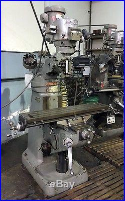 1987 BRIDGEPORT 9 x 42 VERTICAL MILL WITH 2 AXIS DRO CHROME WAYS & POWER FEED