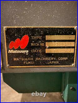 1992 Matsuura MC-800VF Vertical CNC Milling Machine