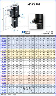 1/8HP 8150 Coolant Pump, Lathe Grind CNC, 150mm 6,120/220/240/380/440/480/575V 1/8HP 8150 Coolant Pump, Lathe Grind CNC, 150mm 6,120/220/240/380/440/480/575V