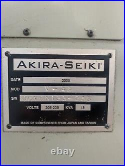 2000 Akira Seiki V4 Vertical Machining Center 40x20 CNC Mill