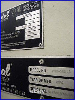 2001 FADAL VMC 5020 HIGH TORQUE CNC VERTICAL MILL Rare Size 22.5HP, 24ATC