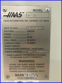 2005 Haas VF-3 with 4th Axis HRT-210 Rotary Table, 20 HP, PRICED TO MOVE