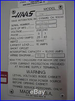 2006 HAAS TM-1 CNC 30x12 TOOLROOM MILL