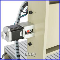 2200W VFD CNC Router Milling Engraving Machine 6090 4-Axis Cutting &Handwheel
