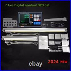 250mm&1000mm Linear Scale 2 Axis DRO 5um Digital Readout Kit 10'' 40'' Milling