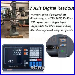 250mm&1000mm Linear Scale 2 Axis DRO 5um Digital Readout Kit 10'' 40'' Milling