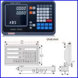 250mm&1000mm Linear Scale 2 Axis DRO 5um Digital Readout Kit 10'' 40'' Milling