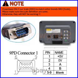 250mm&1000mm Linear Scale 2 Axis DRO 5um Digital Readout Kit 10'' 40'' Milling