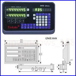 2Axis Digital Readout DRO Display 200+950mm Linear Scale for CNC Mill Lathe, US