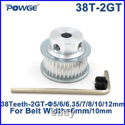2GT/GT2 38 Teeth Timing Pulley Bore 5mm-12mm for Belt Width 6mm/10mm 38T 38Teeth