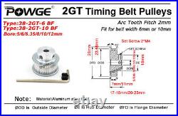 2GT/GT2 38 Teeth Timing Pulley Bore 5mm-12mm for Belt Width 6mm/10mm 38T 38Teeth