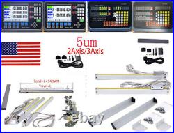 2/3 Axis DRO Display Kit Linear Scale Digital Readout For Bridgeport Mill Lathe