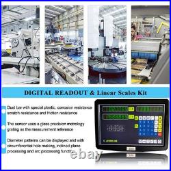 2 Axis Digital Readout DRO 10 40 Linear Glass Scales Encoder for Mill LatheCNC