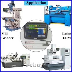 2 Axis Digital Readout DRO 10 40 Linear Glass Scales Encoder for Mill LatheCNC
