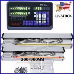 2 Axis Digital Readout DRO Display+12&36 TTL Linear Scale Encoder Mill Lathe