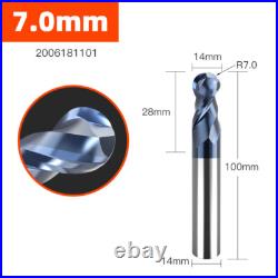 2 Flute Ball Nose End Mill Solid Carbide Milling Cutter Bit TiSiN Coating CNC 2 Flute Ball Nose End Mill Solid Carbide Milling Cutter Bit TiSiN Coating CNC