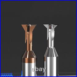 2mm-16mm Solid Carbide Dovetail Milling Cutter 45, 60 Degree CNC Aluminium Steel