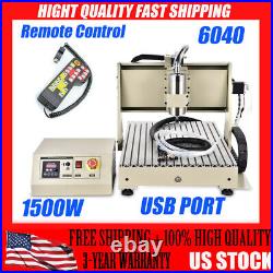 3Axis/4Axis CNC 6040/6090 Router Engraving Machine+USB Parallel Port 1500W