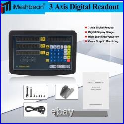 3Axis Digital Readout DRO Display 5µm Linear Scale 14''+18''+38''Kit CNC Milling