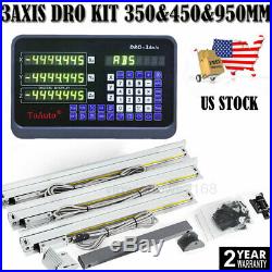 3Axis Digital Readout for Mill Lathe Linear Glass Scale Encoder 350450950MM US