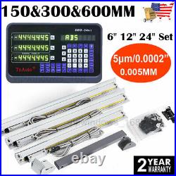 3Axis Linear Scale 6 12 24 with DRO Display Digital Readout for CNC Milling, US