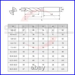 3D Carbide Drill Internal Coolant CNC Drilling 3.4mm to 20mm for Stainless Steel