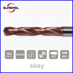 3D Carbide Drill Internal Coolant CNC Drilling 3.4mm to 20mm for Stainless Steel