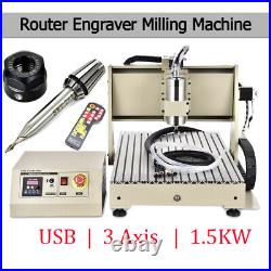 3 /4 Axis CNC 6040/6090 Router 3D Engraving Milling Machine 1500With2200W Engraver