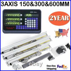 3 Axis Digital Readout DRO Display 6 12 24 Linear Glass Scale Sensor Set US