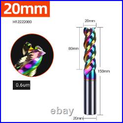 3 Flute Carbide End Mill-HRC 65°-50 to 200mm Long CNC Tool For Alu, zinc, copper