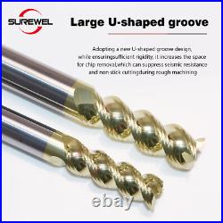 3 Flute Carbide End mills Bit ZrN Coating 6mm 8mm 10mm 12mm Shank Milling cutter 3 Flute Carbide End mills Bit ZrN Coating 6mm 8mm 10mm 12mm Shank Milling cutter