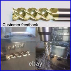 3 Flute Carbide End mills Bit ZrN Coating 6mm 8mm 10mm 12mm Shank Milling cutter 3 Flute Carbide End mills Bit ZrN Coating 6mm 8mm 10mm 12mm Shank Milling cutter