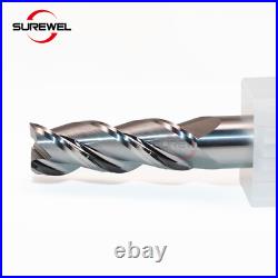 3 Flute Carbide Finish Milling Cutter for Aluminum 1mm to 12mm Metal Machining