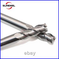 3 Flute Carbide Finish Milling Cutter for Aluminum 1mm to 12mm Metal Machining