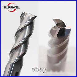 3 Flute Carbide Finish Milling Cutter for Aluminum 1mm to 12mm Metal Machining