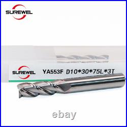 3 Flute Carbide Finish Milling Cutter for Aluminum 1mm to 12mm Metal Machining