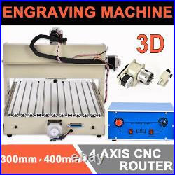 4 AXIS CNC Router 6040 Engraver 400W PCB Metal Wood Cutting Mill Drill Machine