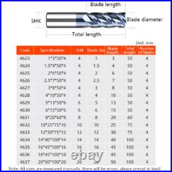 4 Flute Solid Carbide Flat End Milling Cutter HRC45° TiAN Coated CNC Machining 4 Flute Solid Carbide Flat End Milling Cutter HRC45° TiAN Coated CNC Machining