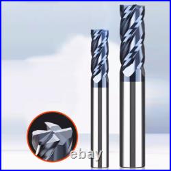 4 Flute Solid Carbide Flat End Milling Cutter HRC45° TiAN Coated CNC Machining 4 Flute Solid Carbide Flat End Milling Cutter HRC45° TiAN Coated CNC Machining