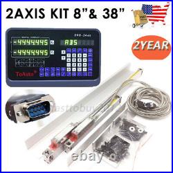 8 & 38 Linear Scale TTL Glass Encoder 2Axis Digital Readout DRO Display Kit, US